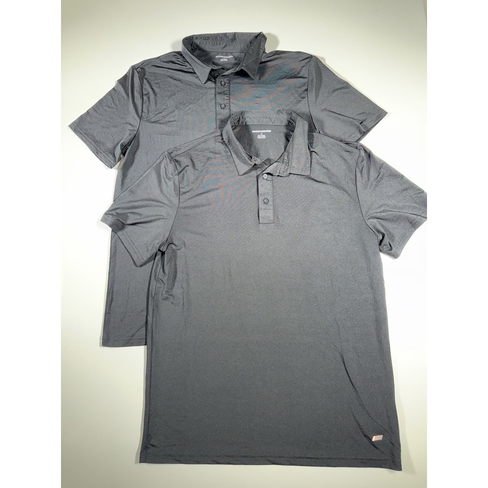 2 PAC Men's Slim-Fit Quick Dry Tech Stretch Lightweight Golf Polo Shirt Sz M‎